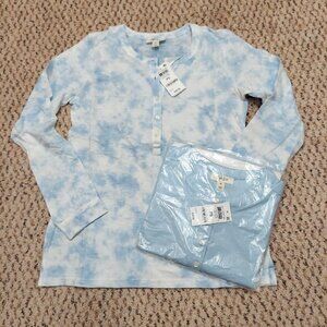 2 Style & Co Pullover Womens Partial Button Up Long Sleeve Shirts NWT Blue PS